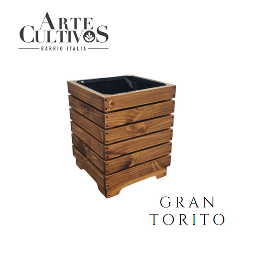 Macetero Madera Gran Torito Cubo  6T