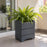 Macetero de madera Kinm Motri 30 con ruedas ocultas y autorriego Hidrocapture, color gris, con planta – Artecultivos