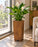 Macetero de madera Lonco 5 con autorriego Hidrocapture, color habano, con planta – Artecultivos